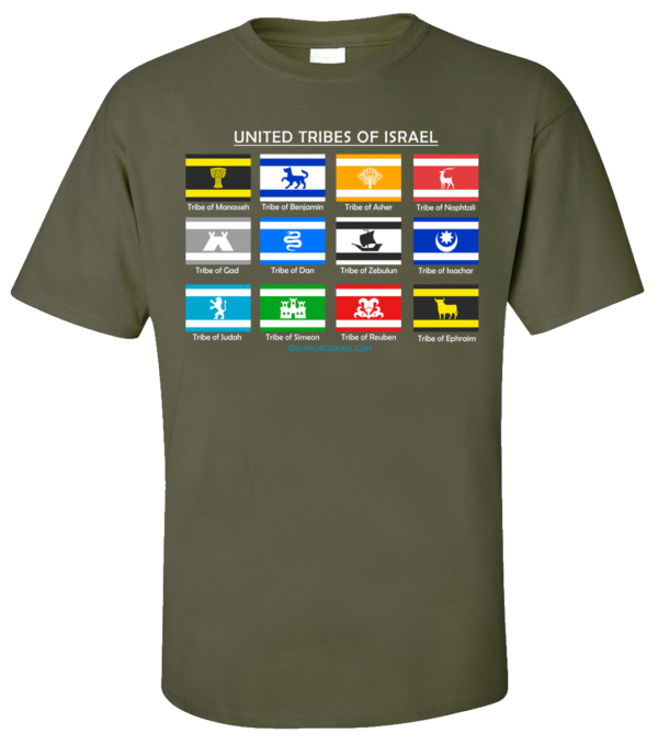 United Tribes of Israel T-Shirt Twelve 12 Sons of Jacob Israelite Nation T-Shirt - Image 6