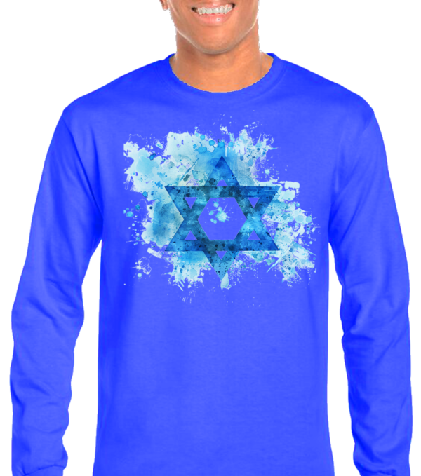 Colorful Star of David Long Sleeve T-Shirt - Image 3