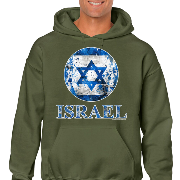 Israel Distressed Round Flag Design Hoodie - Image 4