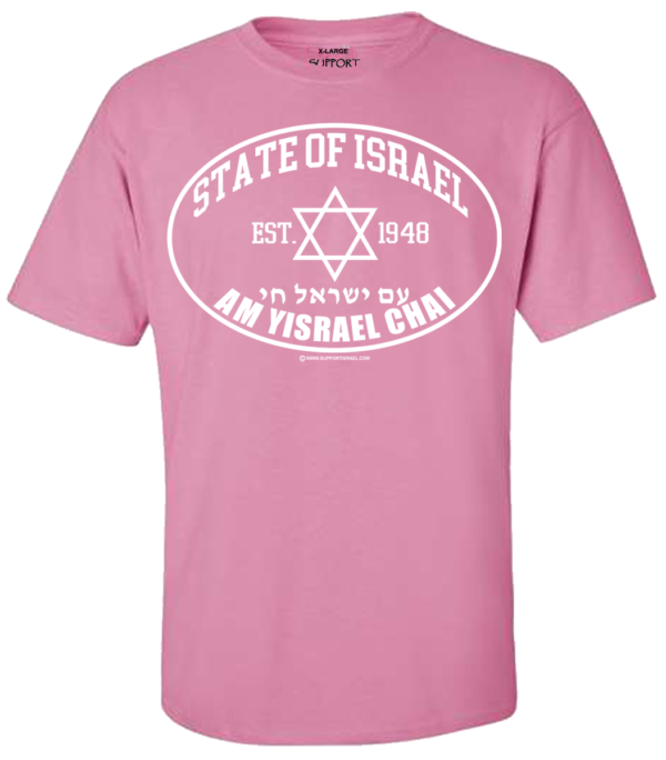 Israel Established 1948 Am Yisrael Chai Oval T-Shirt - Image 4
