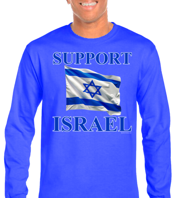 Support Israel Flag Design Long Sleeve T-Shirt - Image 2