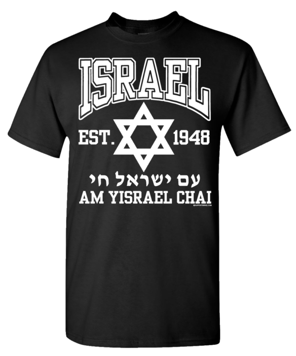 Israel EST 1948 Chai T-Shirt - Image 2