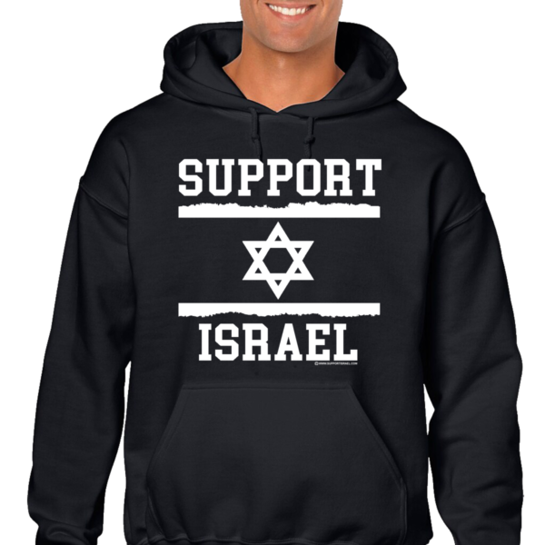 Support Israel Jagged Flag Hooded Sweat Shirt - Image 4