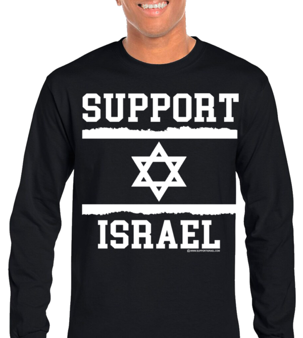 Support Israel Jagged Flag Long Sleeve T-Shirt - Image 4