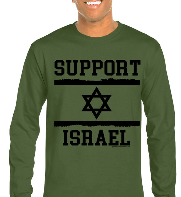 Support Israel Jagged Flag Long Sleeve T-Shirt - Image 2