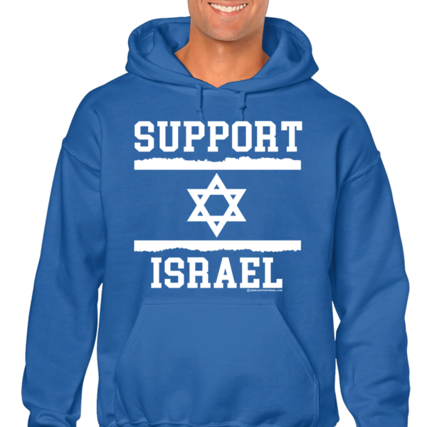 Support Israel Jagged Flag Hooded Sweat Shirt - Image 3