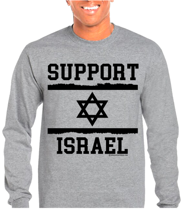 Support Israel Jagged Flag Long Sleeve T-Shirt - Image 3