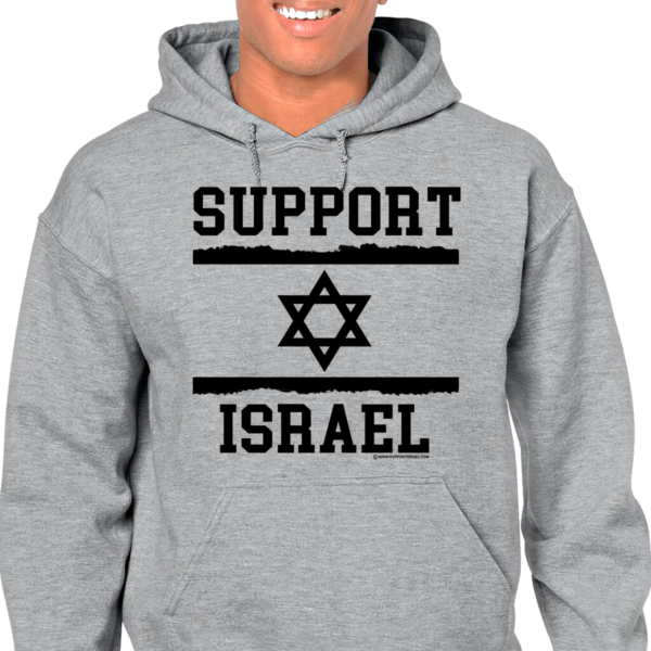 Support Israel Jagged Flag Hooded Sweat Shirt - Image 2