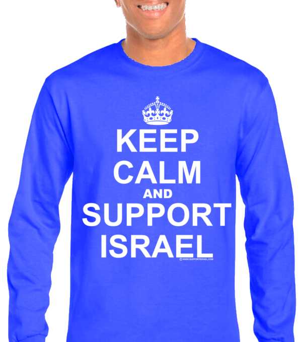 Keep Calm and Support Israel Long Sleeve T-Shirt - Image 3